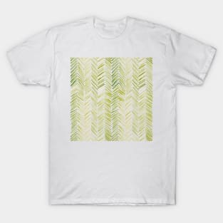 Watercolor Herringbone Pattern - Chartreuse T-Shirt